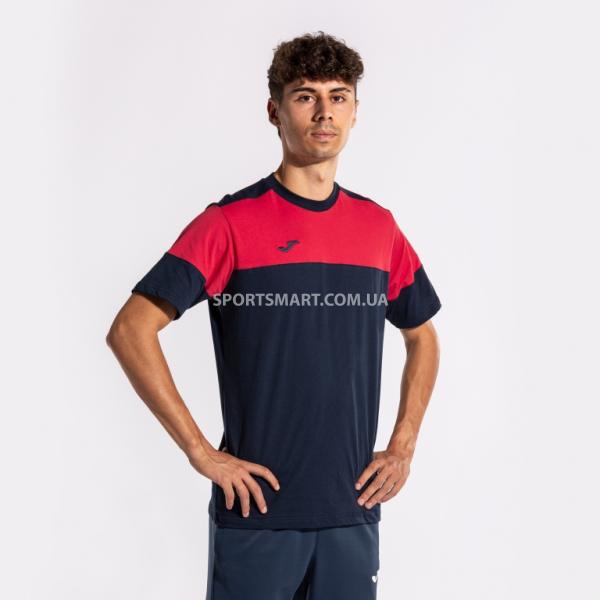 Футболка JOMA 103296.336 Crew V Short Sleeve T-shirt Navy Red