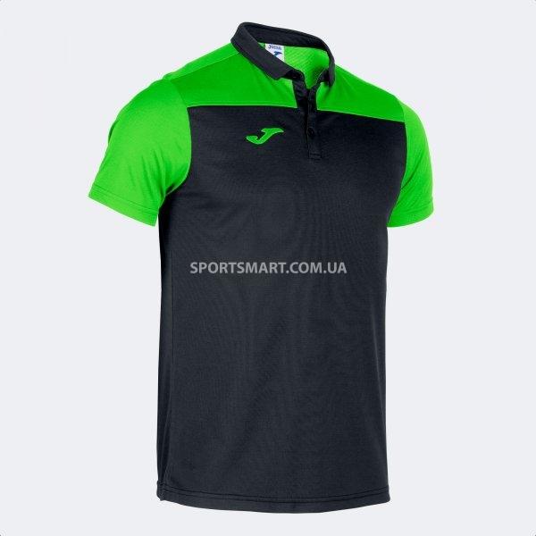Футболка поло JOMA 101371.117 Hobby Ii Short Sleeve Polo Black Fluor Green