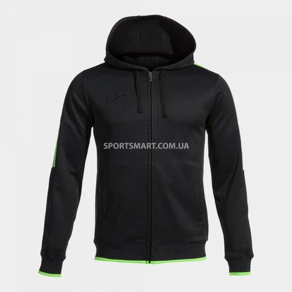Олімпійка JOMA 103707.117 Olimpiada Zip-up Hoodie Black Fluor Green