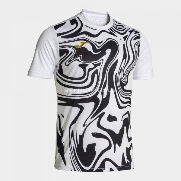 Футболка JOMA 103729.201 Camiseta Manga Corta Lion Ii Blanco Negro