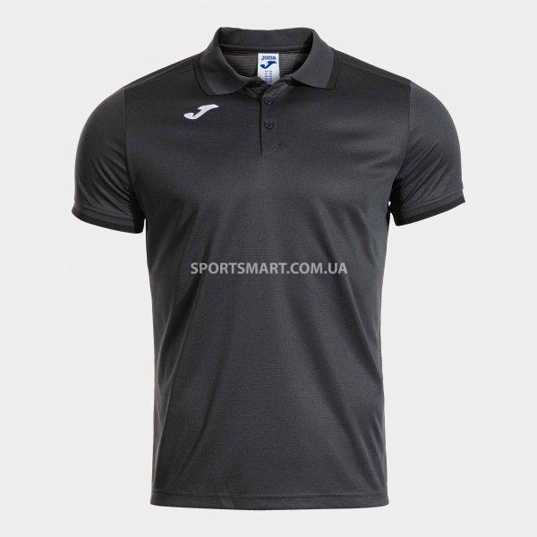 Футболка поло JOMA 104493.151 Combi Premium Short Sleeve Polo Dark Gray Black