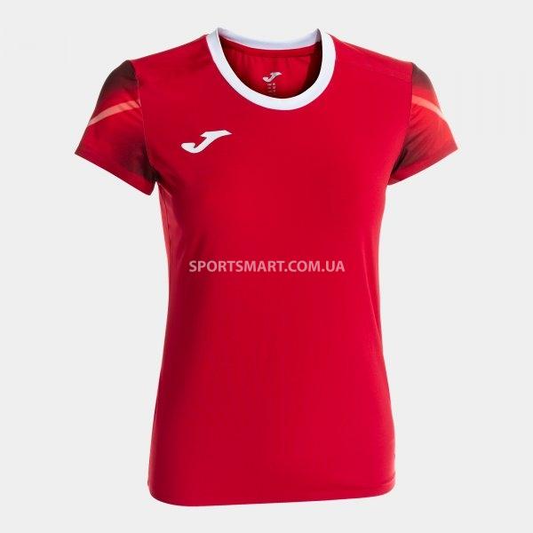 Футболка жіноча JOMA 902252.602 Camiseta Manga Corta Elite Xi Rojo Blanco