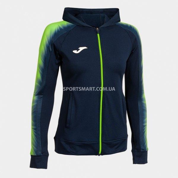 Олімпійка жіноча JOMA 902257.317 Chaqueta Con Capucha Elite Xi Marino Verde Fluor