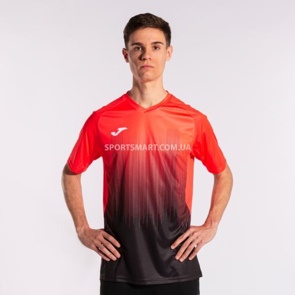 Футболка Joma 102764.119 Tiger Iv Short Sleeve T-shirt Black Fluor Coral