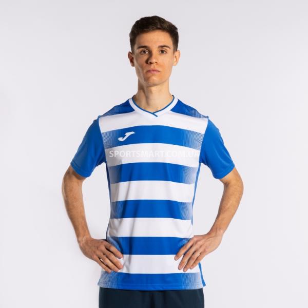 Футболка JOMA 102838.702 Europa V Short Sleeve T-shirt Royal White