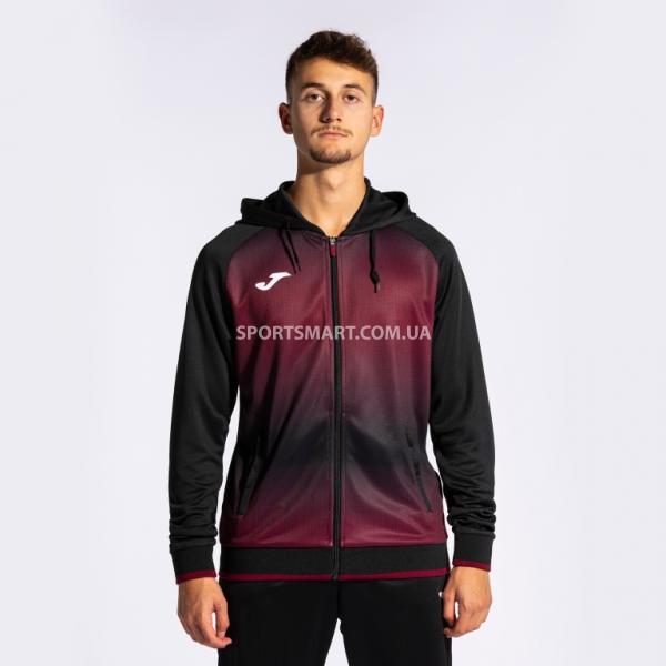 Олімпійка Joma 103236.115 Tiger V Zip-up Hoodie Black Burgundy