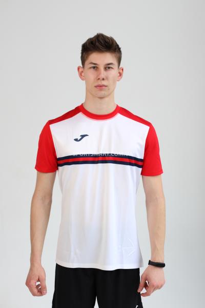 Футболка JOMA 102852.206 Hispa Iv Short Sleeve T-shirt White Red