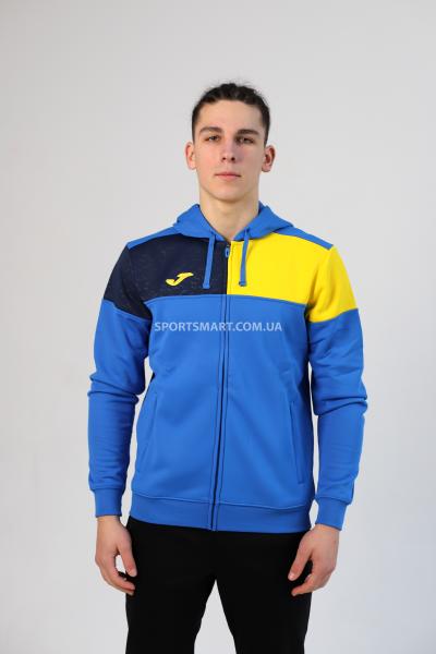 Олімпійка Joma 103087.709 Crew V Zip-up Hoodie Royal Yellow Navy