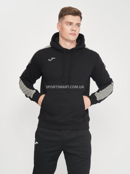 Реглан Joma 102238.111 Street Hoodie Black Melange Gray