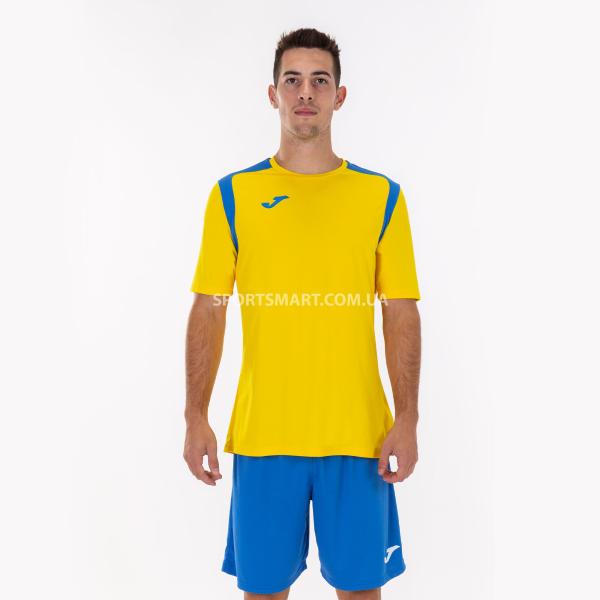 Футболка Joma 101264BV.907 T-shirt Champion V Turquoise Fluor-navy S/s